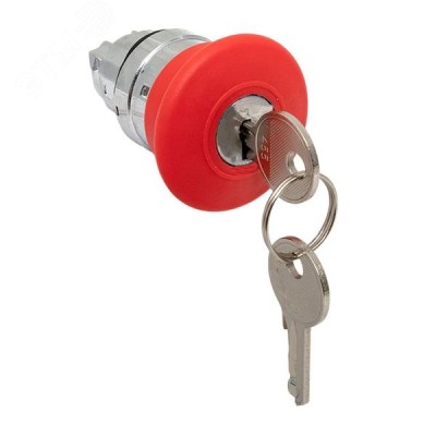 Механизм кнопки исполнительный XB4 Грибок красный поворотный с фиксацией с замком IP65
