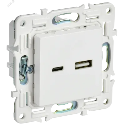 SKANDY Розетка USB A+C 3,1А SK-R14W арктический белый IEK