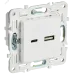 SKANDY Розетка USB A+C 3,1А SK-R14W арктический белый IEK SKANDY Розетка USB A+C 3,1А SK-R14W арктический белый IEK