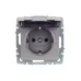 BRITE Розетка с заземлением с защитными шторками и крышкой 16А IP44 РСбш10-3-44-БрС сталь