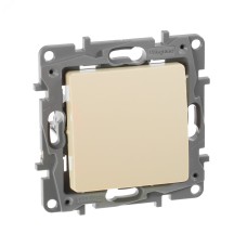 Выключатель 1-клавишный 10А безвинтовое крепление слоновая кость ETIKA