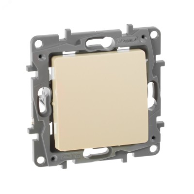 Выключатель 1-клавишный 10А безвинтовое крепление слоновая кость ETIKA