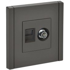 FORTE&PIANO Розетка двойная TV+RJ45 кат.6 FP337 серый IEK