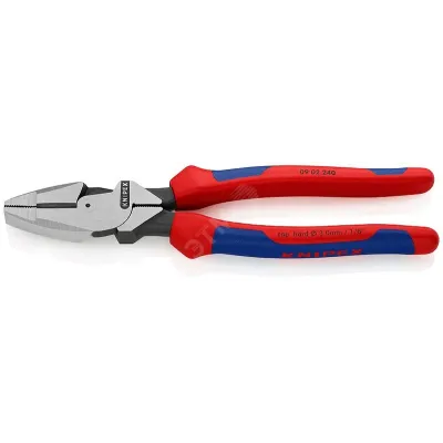 Плоскогубцы электромонтера Linemans Pliers резка - проволока средней твердости 46мм твердая проволока 3мм L=240мм двухкомпонентные рукоятки цвет че