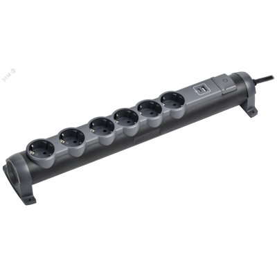 COMFORT Удлинитель У06К 6 мест 2P+PE 1,5м 3х1,5мм2 16А USB A+C 20Вт черный IEK
