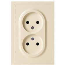 Розетка скрытого монтажа в рамку без заземления двойная 2X2P 16А-250В IP20 слоновая кость 15-2107-02 Galaxy