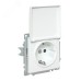 Валенсия Механизм розетки 1-местной с/з 16А белая с крышкой и защ. штор. IP44 EKF