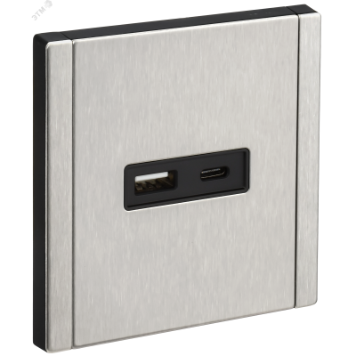 FORTE&PIANO Розетка USB A+C 3,1А FP750M металл никель IEK