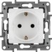 Розетка 1-местная с заземлением без защитных шторок 16А белый ETIKA