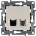 Розетка двойная RJ11+RJ45 кат.5E UTP слоновая кость ETIKA