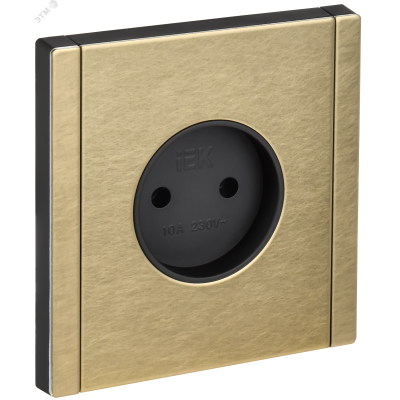 FORTE&PIANO Розетка 1-местная без заземления без защитных шторок винтовое крепление 10А FP618M металл шампань IEK