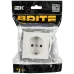 BRITE Розетка 1-местная с заземлением с защитными шторками 16А безвинтовое крепление РС24-1-0-БрБ белый IEK