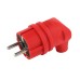 Вилка ЭРА V9-RED-IP44 каучуковая с заземлением 90 градусов 16A IP44 красная