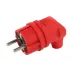 Вилка ЭРА V9-RED-IP44 каучуковая с заземлением 90 градусов 16A IP44 красная