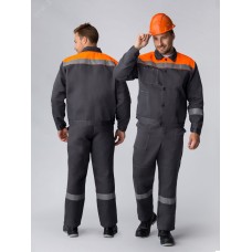 Костюм Лигор-2 СОП (тк.Смесовая,210) п/к, т.серый/оранжевый 48-50/170-176