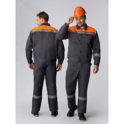 Костюм Лигор-2 СОП (тк.Смесовая,210) п/к, т.серый/оранжевый 48-50/182-188