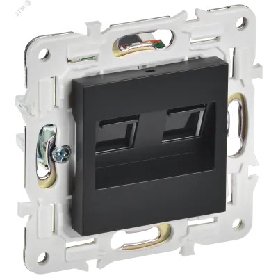 SKANDY Розетка компьютерная двойная RJ45 кат.5E SK-K03Bl черный IEK