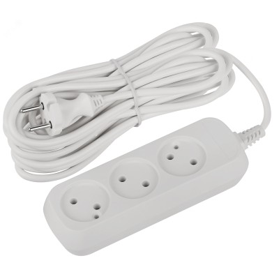 Удлинитель электрический ЭРА UDL-10-370 Greenline 3 розетки без заземления 7м ПВС 2x1мм2