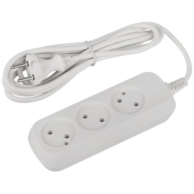 Удлинитель электрический ЭРА UDL-10-330 Greenline 3 розетки без заземления 3м ПВС 2x0.75мм2