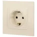 14-2102-02 ЭРА Розетка 2P+E Schuko со шторками, 16A-250В, IP20, Эра Elegance, сл.кость (10/100/3000)