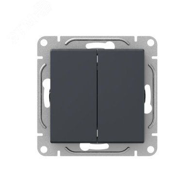 Механизм выключателя. двухклавишный. кнопочный. графит Эпика EKF