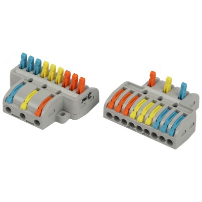 Клемма ЭРА NO-225-409 проходная разветвительная 222-4139 с рычагами 3/9 полюсов 0.08-2.5/4 мм2 (упаковка 10 шт.)