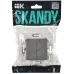 SKANDY Выключатель 2-клавишный проходной с индикацией 10А SK-V10Gr серый IEK