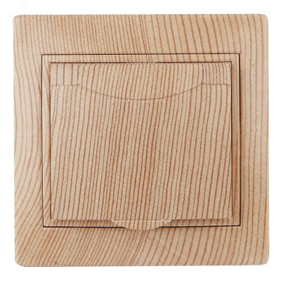 1-203-11 Intro Розетка 2P+E Schuko с крышкой, 16А-250В, IP20, СУ, Plano, сосна (10/100/2500)