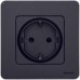 Розетка 1-местная с заземлением с защитными шторками 16А антрацит INSPIRIA