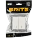 BRITE Выключатель 2-клавишный с индикацией 10А безвинтовое крепление ВС11-2-1-БрБ белый IEK