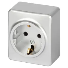 Розетка ЭРА Эксперт 11-2203-03 2P+E Schuko IP20 16A-250В ОУ алюминий