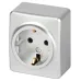 Розетка ЭРА Эксперт 11-2203-03 2P+E Schuko IP20 16A-250В ОУ алюминий