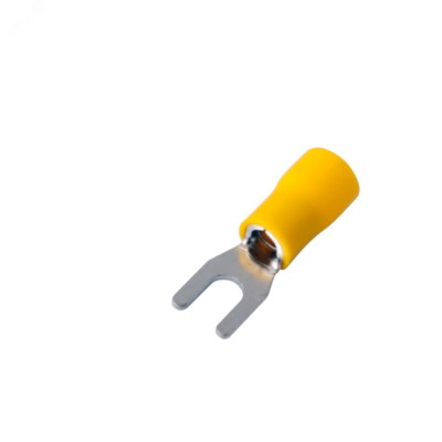 Наконечник вилочный изолир 4.3 мм 4-6 кв мм (НВи 6.0-4 НВи 5,5-4) желтый, REXANT