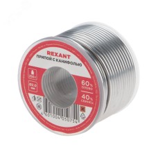 Припой с канифолью, 250 г, 2.0 мм, (олово 60%, свинец 40%)