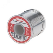 Припой с канифолью, 500 г, 1.0 мм, (олово 60%, свинец 40%)