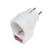 Адаптер сетевой 16 А с выключателем, заземлением и защитными шторками, белый