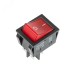 Выключатель клавишный 250V 30А (4с) ON-OFF красный с подсветкой