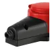 Колодка ЭРА KX-4e-RED-IP44 каучуковая с заземлением 4 розетки 16A IP44 красная