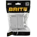 BRITE Выключатель 2-клавишный с индикацией 10А безвинтовое крепление ВС11-2-1-БрА алюминий IEK