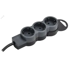 STANDARD Удлинитель У03 3 места 2P+PE 3м 3х1,5мм2 16А черный IEK