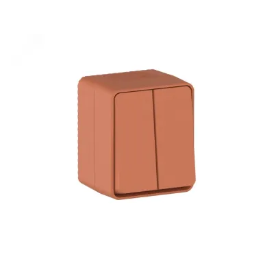 AtlasDesign PROFI IP54 О/У 2-клавишный ВЫКЛЮЧАТЕЛЬ 10 АХ, ТЕРРАКОТОВЫЙ