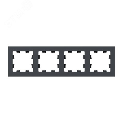 Рамка 4-местная графит.  пластик Эпика EKF