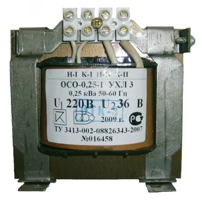 Трансформатор ОСО-0,25 УХЛ3 220/36, IP00
