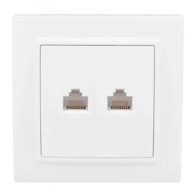Минск Розетка RJ-45+Phone СП белая EKF Basic