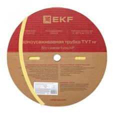 Термоусаживаемая трубка ТУТ 12/6 желтая EKF