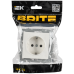 BRITE Розетка 1-местная с заземлением без защитных шторок 16А безвинтовое крепление РС21-1-0-БрБ белый IEK