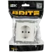 BRITE Розетка 1-местная с заземлением без защитных шторок 16А безвинтовое крепление РС21-1-0-БрБ белый IEK