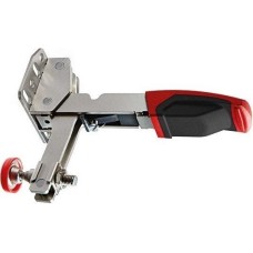 Зажим регулируемый вертикальный, с коленчатым рычагом, усилие: 2.5 кН, с открытым плечом и горизонтальным основанием 40