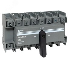 Рубильник 63A 4P реверсивный c рукояткой для прямой установки TwinBlock