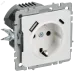 BRITE Розетка 1-местная с заземлением с защитными шторками 16А с USB A+C 18Вт РЮш11-1-БрАБ арктический белый IEK BRITE Розетка 1-местная с заземлением с защитными шторками 16А с USB A+C 18Вт РЮш11-1-БрАБ арктический белый IEK